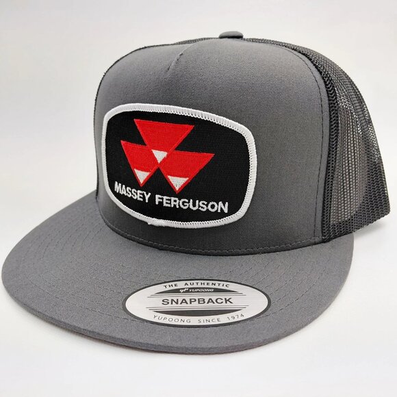 Massey Ferguson Tractor Hat Trucker Cap Snapback Flat Bill Mesh Farming USA NEW main image 9